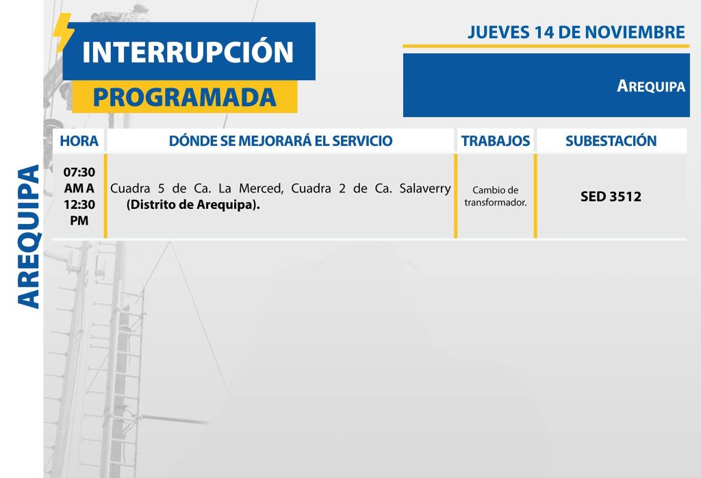 cortes de luz programados en arequipa seal 2024 11 14 cercado de arequipa